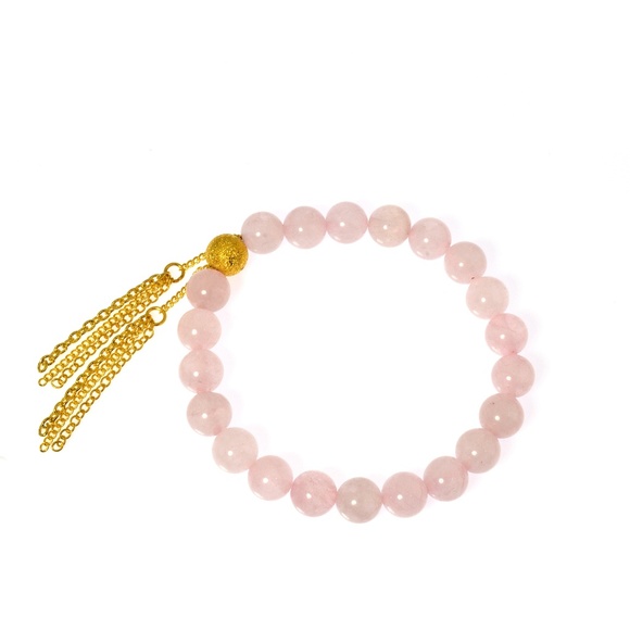 Rose quartz beaded stacking bracelet - Picture 1 of 2